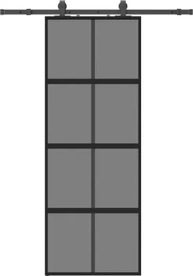 Produktbild von vidaXL Schiebetür mit Beschlag Schwarz 76x205 cm Hartglas