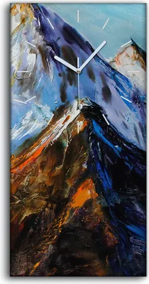 Produktbild von Leinwand Uhr Küche Wohnzimmer Bild 30x60 Wand Kunst Bild Malerei Berge bunte - weiße Hände