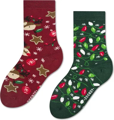 Produktbild von Bunte Babysocken für Weihnachten 30-35, Rentiersocken und Weihnachtsgeschenke