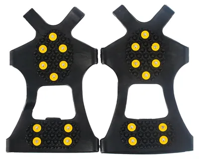 Produktbild von 1 Paar Steigeisen mit 10 Spikes für Damen und Herren, geeignet für Winterwanderungen auf Eis und Schnee, rutschfeste Schuhe und Stiefel (Größe L)