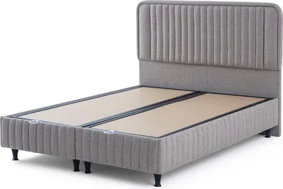 Obrázek produktu pro Exklusives Graues Bettgestell Luxuriöses Schlafzimmer Bett Doppelbett