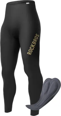 Immagine prodotto di ROCKBROS Pantaloni da ciclismo da uomo, lunghi, imbottiti, senza cuciture, a compressione, riflettenti, traspiranti, ad asciugatura rapida, elasticizzati, per MTB e bici da corsa, taglia XL