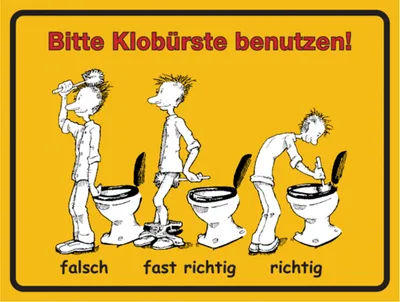 Produktbild von Dreifke® WC-Kennzeichnung Bitte Klobürste benutzen | Alu geprägt | 200x150 mm...