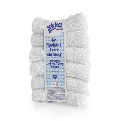 Image de XKKO Serviettes en cotonBio, 21x21, blanc