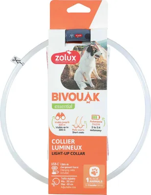 Zdjęcie produktu dla ZOLUX Obroża silikonowa LED BIVOUAK by. nieb