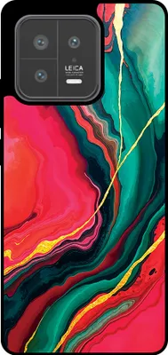 Produktbild von Smartphonica Telefon Fall geeignet für Xiaomi 13 mit roten grünen Marmor Print - TPU Backcover Fall rot grün Marmor Design