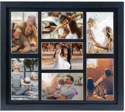 Immagine prodotto di Cornice in legno nero per 7 foto, in stile moderno, in MDF