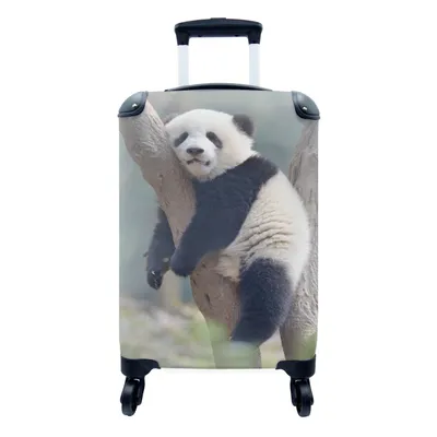 Produktbild von MuchoWow® Koffer Handgepäck Trolley Rollkoffer Kleine Reisekoffer mit 4 Rollen - Tiere - Panda - China - Cabin Size < 55x40x23 cm & 55x40x20 cm - Fotokoffer - Kabinenkoffer - Boardgepäck - Reise-Box - Reisekoffer - Reisegepäck - Koffer mit Bild - Trolley für Kinder