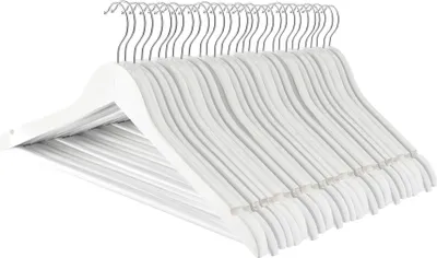 Produktbild von Harbour Housewares Kleiderbügel aus Holz – Weiß – 30er-Pack