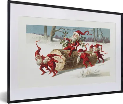 Produktbild von MuchoWow® Gerahmtes Poster Weihnachten - Baum - Schnee 60x40 cm - Poster mit Schwarzem Bilderrahmen Wandposter Rahmen Foto Bilder - Schlafzimmer - Plakat in Rahmen - Drucken