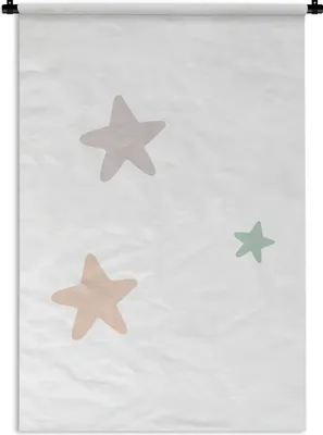 Produktbild von MuchoWow® Wandteppich Wandbehang Sterne - Pastell - Mädchen - Jungen - Kinder 60x90 cm Tapisserie Dekoration Wandtuch - Foto-Teppich - Abwaschbar