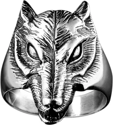 Produktbild von MATERIA Herren Ring Wolfskopf 925 Silber Wolf massiv 17, 18, 19, 20, 21, 22mm inkl. Ring Box #SR-30