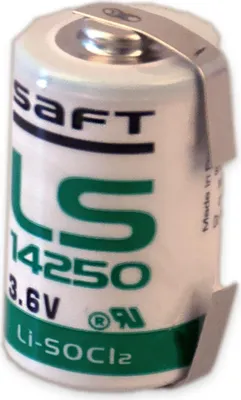 Immagine prodotto di Batteria al litio SAFT LS 14250-CNR, 1/2AA, con linguetta a U, 3,6 V-, 1200 mAh