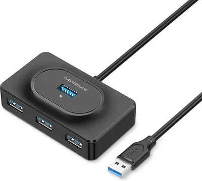 Zdjęcie produktu dla INF Rozdzielacz USB 3.0 z 4 portami - Kwadratowy Hub USB do szybkiego przesyłania danych 1,5 mln
