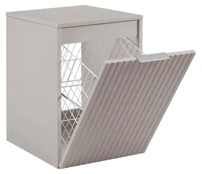 Produktbild von Hängender Badezimmerschrank mit Wäschekorb, Kaschmir / Platte Kaschmir