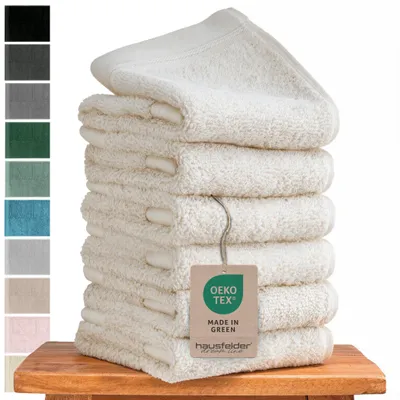 Produktbild von Hausfelder Gästehandtücher Set Handtücher (Offwhite Hellbeige, 6 Gästehandtücher)