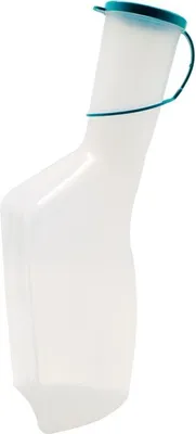 Produktbild von Fľaša na moč z PVC s viečkom, pre mužov, objem 1 liter, autoklávovateľná