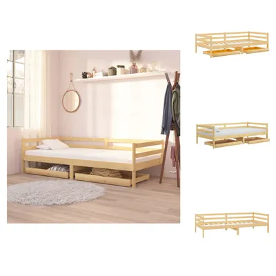 Produktbild von vidaXL Tagesbett mit Schubladen 90x200 cm Massivholz Kiefer - Betten & Bettgestelle