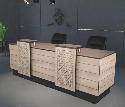 Immagine prodotto di Banco reception Banco reception Ufficio Hotel Legno Tavolo marrone