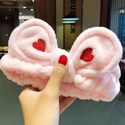 Image de Bandeau cosmétique Cœur - Rose pour le maquillage KP7857
