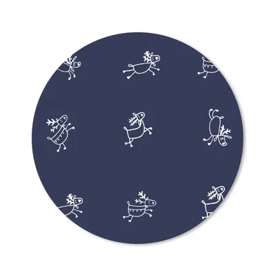 Produktbild von MuchoWow® Mauspad Mousepad Hirsche - Muster - Illustration 40x40 cm - Mousepads - Maus Mat - Pad - Mausunterlage - Schreibtisch Accessoires