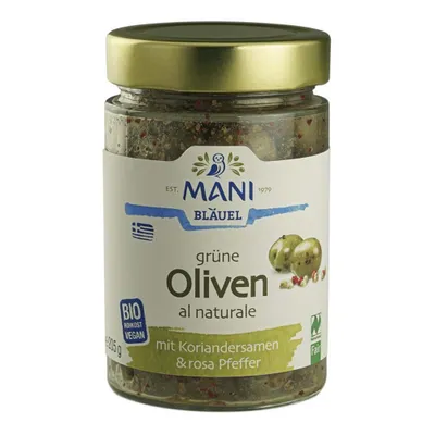 Obrázok produktu pre Zelené olivy – prírodné, 205 g, balenie po 6 kusoch
