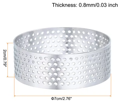 Produktbild von Edelstahl Tortenring 7cm Runder KuchenformPerforierte fš¹r die Kš¹che zu Hause Lebensmittel K?seherstellungswerkzeug, Silber