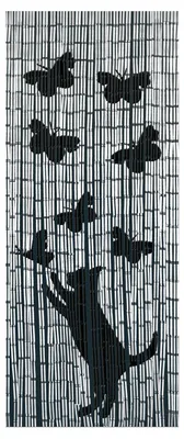 Obrázok produktu pre WENKO Bambusová dverová záclona 90x200 Ochrana pohľadu Cat záclony Butterfly Motif