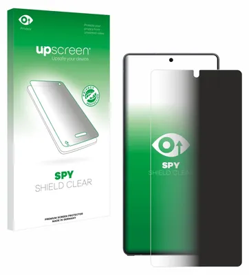 A product package and a screen protector on a smartphone.