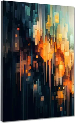 Produktbild von Abstrakt Linien und Formen Leinwandbild Wandbild Deko Kunst XL: 60x80x4cm