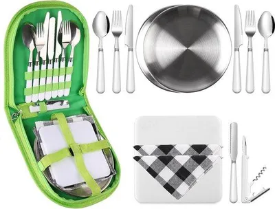 Obrázek produktu pro Kompaktní cestovní sada příborů, 13dílná, ideální pro outdoorové aktivity