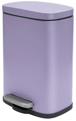 Productafbeelding van Spirella Vuilnisemmer Venetië - paars - 5 liter - metaal - 21x30 cm - met zachte sluiting