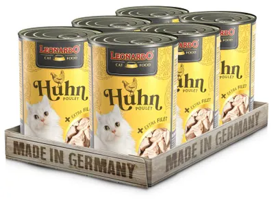 Produktbild von LEONARDO Huhn + extra Filet, 6x400 g - Katzenfutter Nassfutter Katze