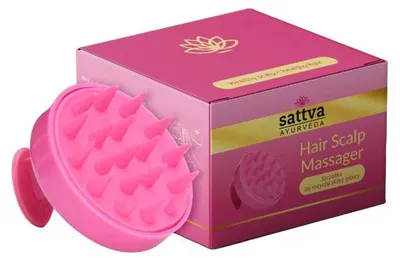 SZCZOTKA DO MASAŻU SKÓRY GŁOWY RÓŻOWA - SATTVA (AYURVEDA)