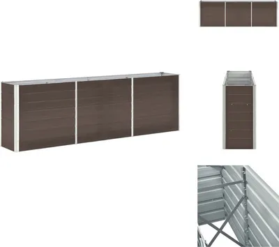 Obrázok produktu pre vidaXL Zvýšený záhradný záhon z pozinkovanej ocele 240 × 40 × 77 cm hnedý - Kvetináče a sadenice