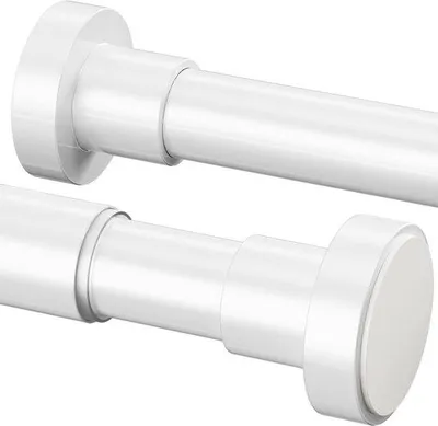 Productafbeelding van Telescopische Douchestang zonder Boren, Verstelbare Kledingstang voor Kast, Badkamer en Douchegordijn (135-200 cm, φ25 mm, Wit)