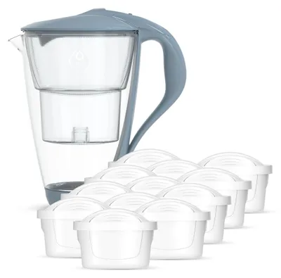 Zdjęcie produktu dla Dafi Szklany dzbanek filtrujący CRYSTAL LED stalowy 12 wkładów Unimax