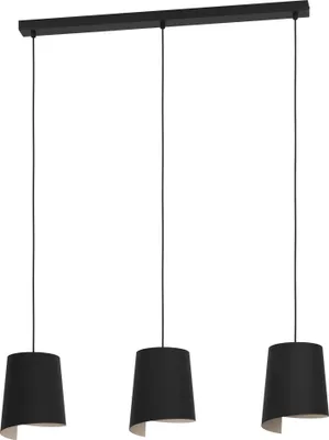 Produktbild von EGLO Hängelampe Bolivia, Esstisch Pendelleuchte 3-flammig, Esszimmerlampe aus Metall in Schwarz und Sandfarben, Hängeleuchte mit E27 Fassung