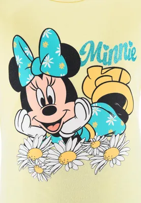 Produktbild von Minnie Mouse Mädchen Sommer Pyjama Schlafanzug Shirt u. Hose  , Farbe:Gelb, Größe:116