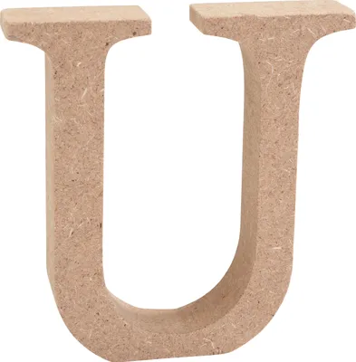Produktbild von VBS MDF Buchstaben 8 cm hoch 1.5 cm stark ideal für Bastelprojekte Buchstabe "U"