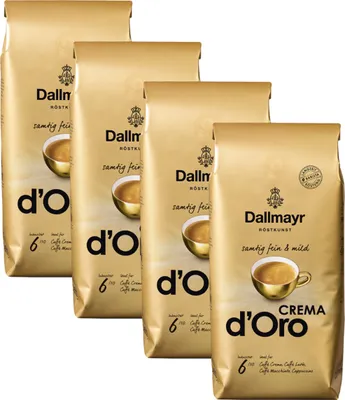 Obrázok produktu pre Dallmayr Kaffee Crema d Oro Ganze Bohnen samtig fein 1000g 4er Pack