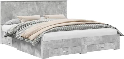 Obrázek produktu pro vidaXL Rám postele se zásuvkami betonově šedý 180 x 200 cm materiál na bázi dřeva