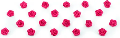 Satinrosen 15mm zum Basteln & Aufnähen 20 Stück Fuchsia