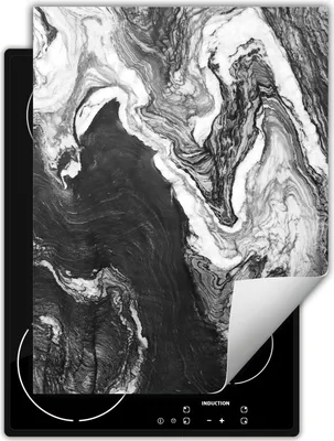 Produktbild von DarHaus Herdabdeckplatte Einteilig Küche Abdeckplatte für Glaskeramikfeld Abdeckung Induktionskochfeld Aufrollbare Matte 40x52 cm, grau - Marmor