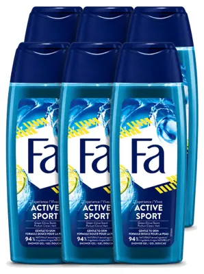 Productafbeelding van 6 x Fa Men Active Sport Deodorant Spray - 150 ml - Voordeelverpakking - 6 stuks