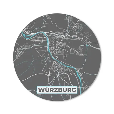 Produktbild von MuchoWow® Mauspad Mousepad Blau - Deutschland - Karte - Stadtplan - Würzburg 30x30 cm - Mousepads - Maus Mat - Pad - Mausunterlage - Tischunterlage - Schreibtischmatten