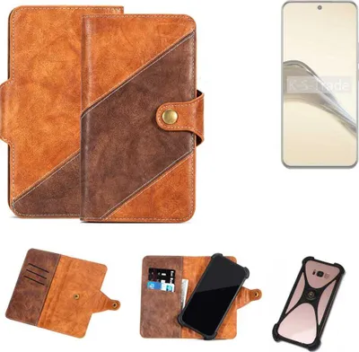 Produktbild von K-S-Trade Handyhülle Schutzhülle Bookstyle Case Wallet-Case kompatibel mit Realme 13 Pro+ 5G Cover Klapphülle Kantenschutz Smartphone dunkelbraun