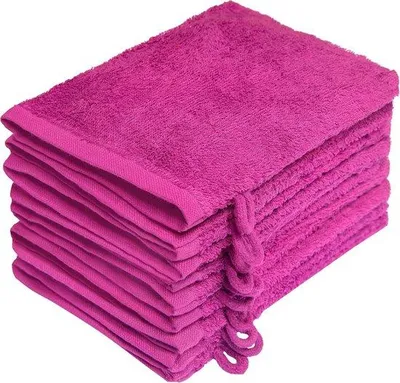 Produktbild von Famanu Waschlappen 10 Stück - 15 x 21 cm, 100% Baumwolle, Rosa