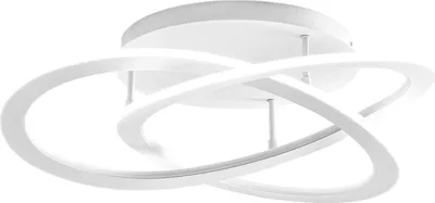 A modern LED ceiling light with a white aluminum ring design.