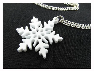 Produktbild von Schneeflocke Kette Halskette Miniblings 45cm Eisblume Flocke Weihnachten 3cm